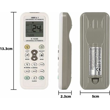 Télécommande Universelle Pour Climatiseur - Compatible Avec Plus De 1000 Modèles - Fonctions Horloge Et Minuterie - 1 Pièce (1/5)