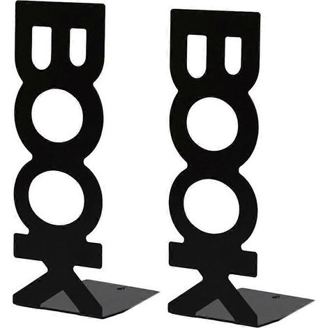1 paire de serre-livres pour bibliothèque scolaire, porte-livres, séparateur de livres noir (1/5)