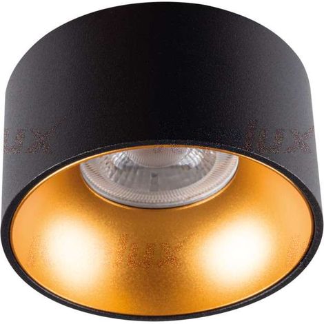Kanlux – Plafonnier GU10 or mat et noir – Alliage d'aluminium – Indice de protection IP20 – Pour chambre, cuisine, salon (1/5)