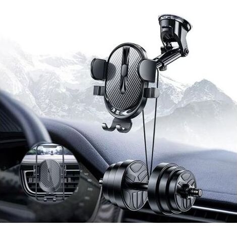 Support Telephone Voiture Ventouse, POWERLAND 4 en1 Porte Téléphone Voiture Rotation 360° Grille aération Pare Brise Tableau de Bord par Ventouse Compatible avec Smartphone iPhone Samsung Huawei etc (1/5)