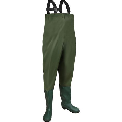 Wolketon Wathose 70 Denier Nylon Fisch Teich Anglerhose Wasserdicht Fischer Teichhose Gummi mit Stiefel Angler Watstiefel rutschfest Wathosen PVC Gr.42/43…