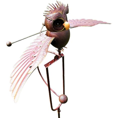 Piquet de jardin en métal représentant un hibou mignon, idéal pour décorer votre pelouse ou votre jardin.