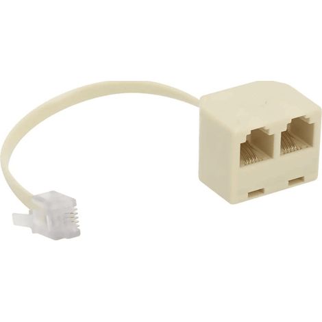 Bifurcador de telefono RJ11 con cable  Blanco (1/4)
