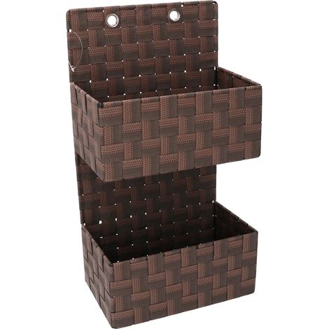 Brauner rechteckiger Polyester-Tragebeutel 25x14,5h46 cm
