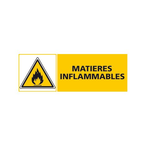 Panneau MATIERES INFLAMMABLES (C0420) - Adhésif - 210 x 75 mm