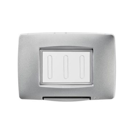 PLAQUE ÉTANCHE 3P IP55 TITANE GEWISS GW16703VT