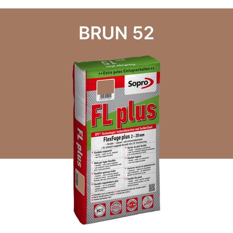 Joint carrelage intérieur et extérieur - 2 à 20 mm - Brun 52 - Sopro FL plus - 15 kg