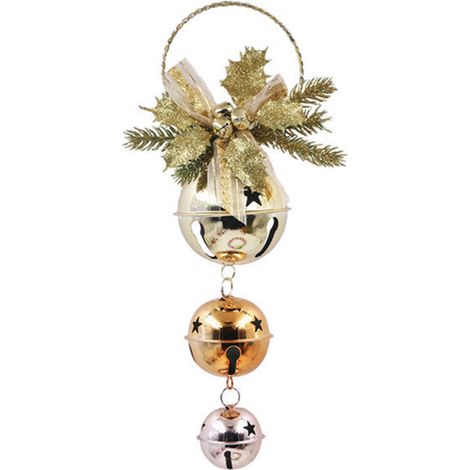 Clochette De Porte De Noël - Avec Ruban Et Nœud Papillon - Décoration Porte Intérieure Extérieure - 1 Pièce (1/5)