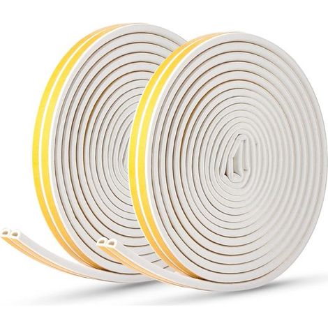 Paquete de 2 tiras autoadhesivas de 10 m para puertas y ventanas, resistentes al viento. (1/5)