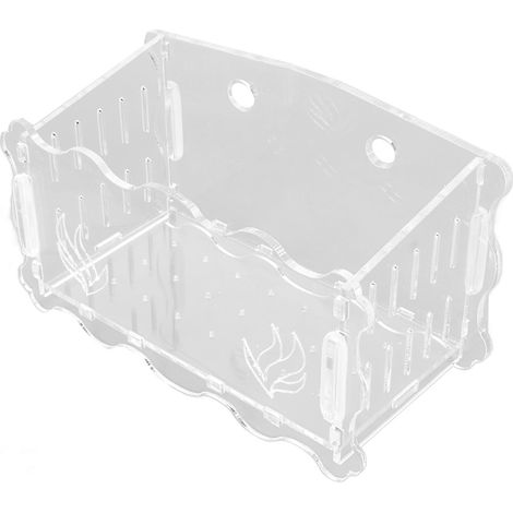 Pot pour plantes aquatiques en acrylique transparent perméable, durable et sûr, avec ventouse pour aquarium (taille M). (1/5)