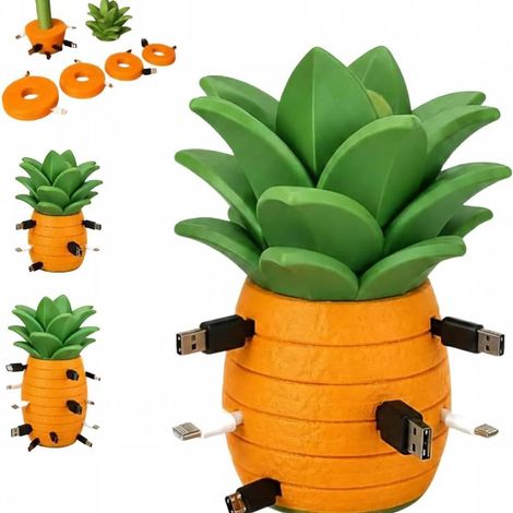 Scalable Desktop Storage Organizer for 3D Printing - Modular with Pineapple Cable Management