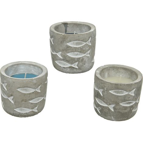 Bougie à la cire de citronnelle avec pot en béton pour l'extérieur (1/3)