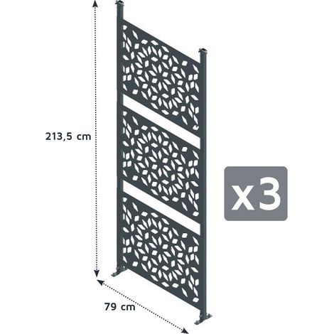 Trigano – Lot de 3 claustras pour carport Libeccio – Matériau résistant aux intempéries – Installation rapide – Protection esthétique et ventilation optimisée
