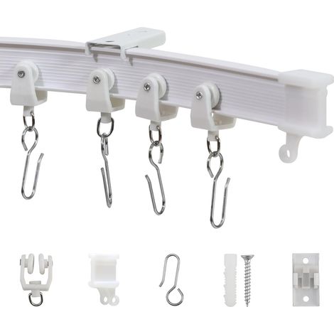 Flexible Ceiling Curtain Rod, Curved Curtain Rod for Ceiling Mounting, Folding Room Divider for Living Room and Bathroom Privacy (6M) (1/5)