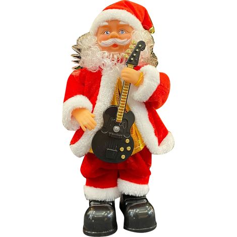 Décoration musicale Père Noël électrique (guitariste) chantant et dansant – Jouet de Noël à piles pour usage domestique ou commercial (1/5)