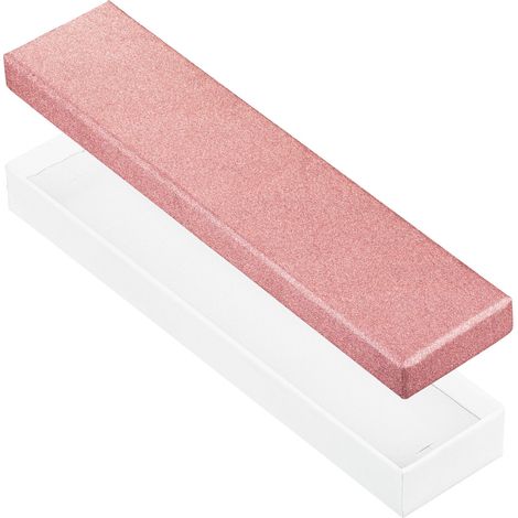 Scatola portagioie decorativa rosa e bianca con glitter, confezione regalo