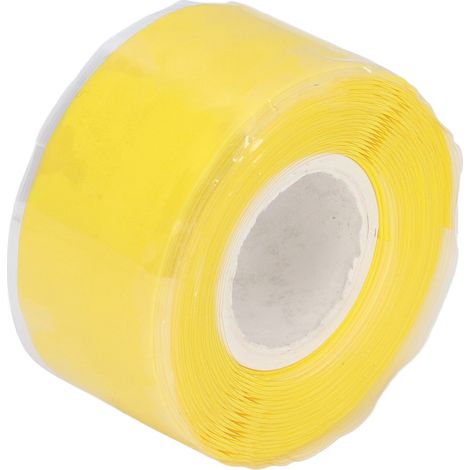 Ruban adhésif toilé de 3 mètres, étanche, en silicone auto-adhésif, assurant une bonne étanchéité pour tuyaux d'eau (jaune) (1/5)