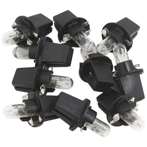 10 Pcs DC 12V 1,2W T5 Ampoule Tableau de Bord Jaune Clair pour Voiture Interne (1/4)