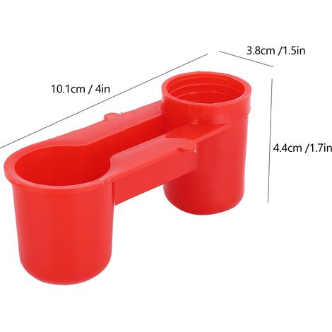 Abreuvoir pour Oiseaux Farm PVC Rouge, 20 Pièces Outil d'Alimentation/Boisson, Fontaine Résistante et Facile à Nettoyer 10x4x4cm (1/5)