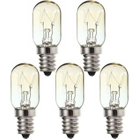 Ampoule LED E14 Lot de 5 ampoules à vis E14 15 W 230 V, ampoule chauffante petite vis Edison SES blanc chaud 2700 K, ampoule E14 pour machine à coudre, ampoule de réfrigérateur Pygmy 15 W E14 T20-RAPA (1/5)