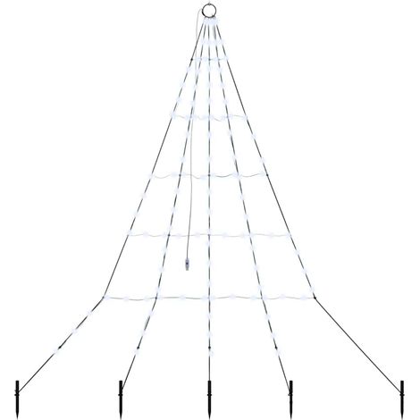 Árbol de Navidad LED con estacas de tierra Frío 182 cm Metal vidaXL