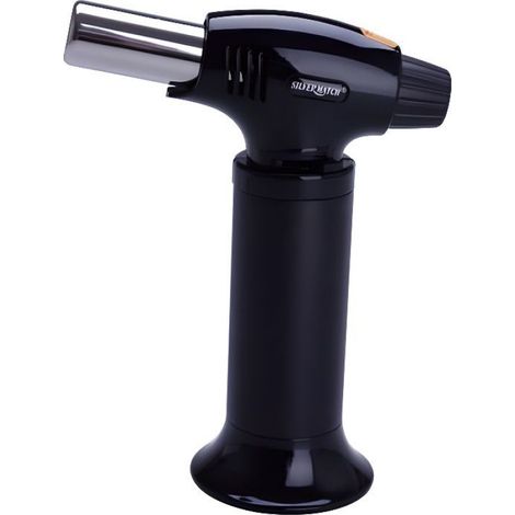 Chalumeau de cuisine - - Noir - Flamme réglable - Rechargeable - Design épuré (1/5)