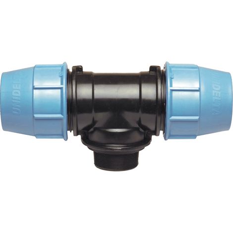 Raccordo A Tee 90° Con Derivazione Maschio Per Polietilene Unidelta 75X2"1/2
