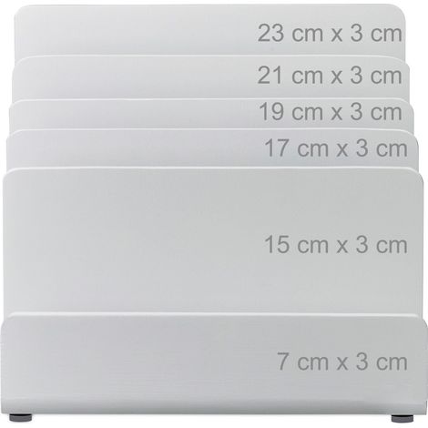Trieur de documents porte-lettres organiseur bureau bambou blanc (1/2)