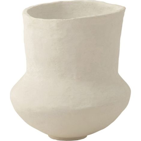 Pot en Papier Mâché "Archaique" 45cm Blanc (1/3)