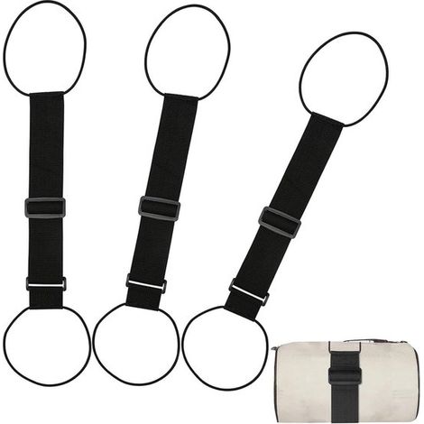 Gepäckgurte – Koffergurte – Gepäcksicherungsgurte – verstellbare Schnallen – 3er-Pack – schwarz (1/5)