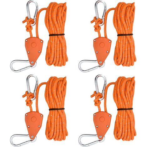 reflektierende Zeltleinen, 6 mm x 5 m Nylon, Ratschenspanner, Metallhaken, Camping, Wandern (1/5)
