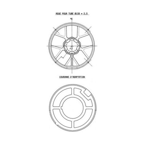 Jeu d'adaptation moteur pour LT 60 tube ø 133x2,5 somfy (1/2)