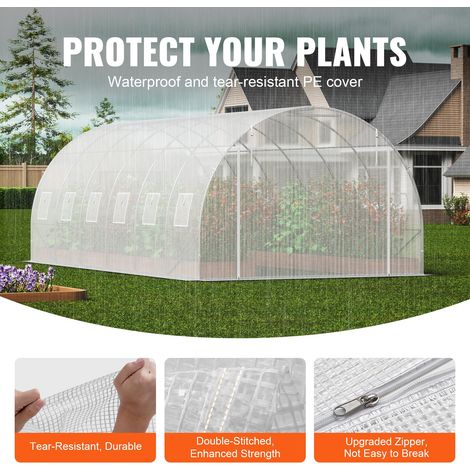 Serre Tunnel Jardin - 590x295x198 cm Tente Abri Plantes avec (1/5)