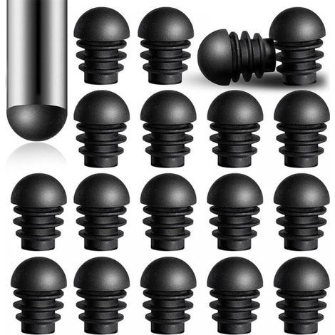 (24 Pieces) Round End Caps with 15.8 mm Outer Diameter Plastic Tube Inserts, Chair Leg End Caps, Plastic End Cap Protectors (1/5)