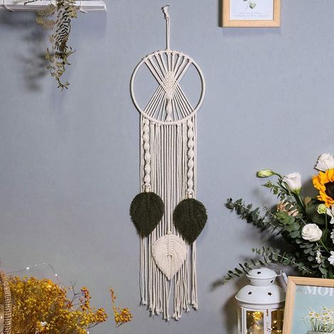 Dream Catcher Handmade Macrame Handcrafted Balanc Boho Dream Catcher Retro Vintage Wall Hanging Ornament Home Decor Shower Wedding Home Living Room Bedroom Romantic Decoration (1/5)