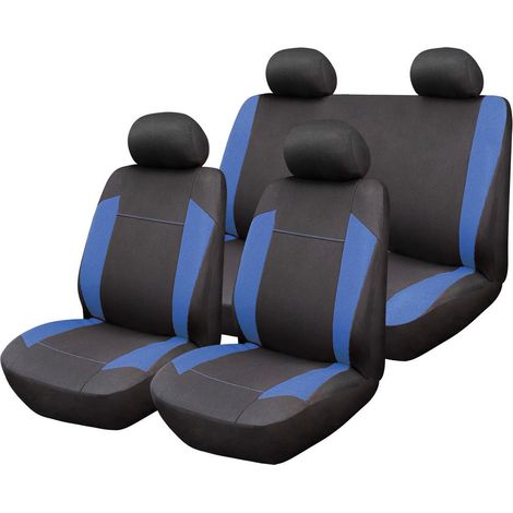 Alpha Set Completo Coprisedili auto universale blu-nero