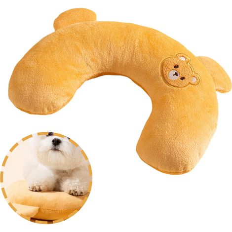 Oreiller doux en forme de U pour animaux de compagnie facile à nettoyer - Jouet pour chien et chat - Coussin pour soulager le sommeil et améliorer le sommeil - Petit oreiller pour petits (1/5)