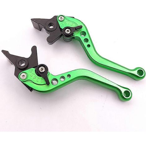 Tige de commande de klaxon de frein de moto PCX160 modifiée, matériau en alliage d'aluminium, frein réglable anti-chute, poignée longue et courte (vert 2) (1/5)