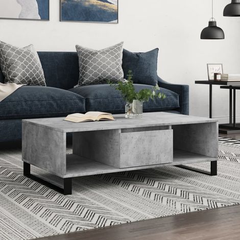 Table basse gris béton 104x60x35 bois d'ingénierie (1/5)