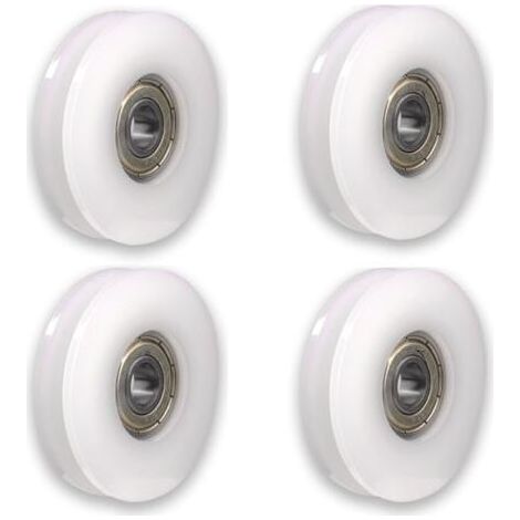 Lot de 4 roulettes en nylon avec rainures Pour portail coulissant, barres d'angle, tiroirs5x30x6mm (1/5)