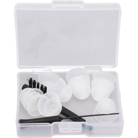 Embouts en silicone pour prothèse auditive, kit d'accessoires professionnels avec brosse de nettoyage et brosse d'évent, adaptateurs auriculaires réutilisables, lot de rechange pour appareil auditif. (1/5)