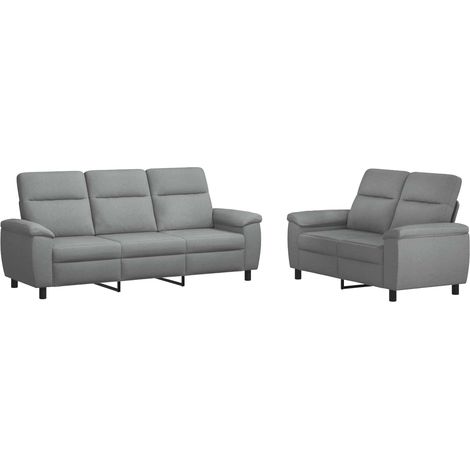 Ensemble de Canapés 2 pcs Gris clair Tissu vidaXL (1/5)