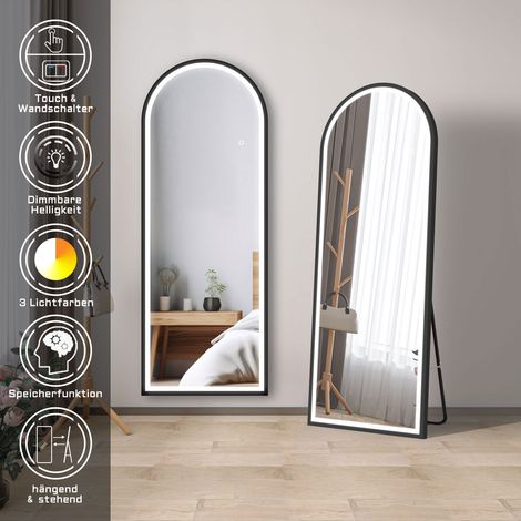 LED Touch Ganzkrperspiegel mit Beleuchtung Standspiegel Frisierspiegel Dimmbar 160x60cm