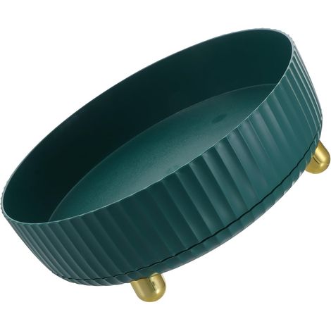 Capacity Rotating Cosmetic Organizer Green Color PP Material