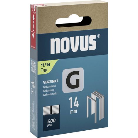Agrafe à fil plat Novus type G 11/14 galvanisé UE: 600 pièces (1/2)