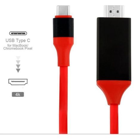 Cable HDMI - USB-C Vers HDMI - 4K 30Hz - 2 M - Plaqué Or (1/4)