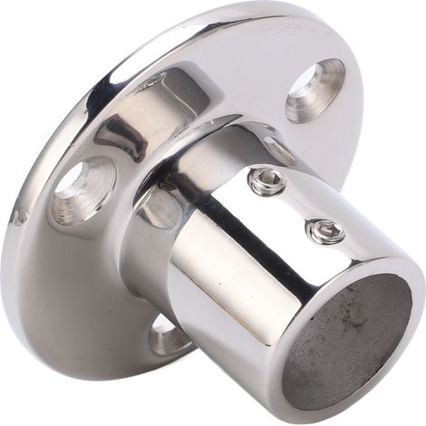 Raccord de base rond pour main courante de bateau, en acier inoxydable 316, pour tube de 25 mm/1 pouce, angle de 90°. (1/5)