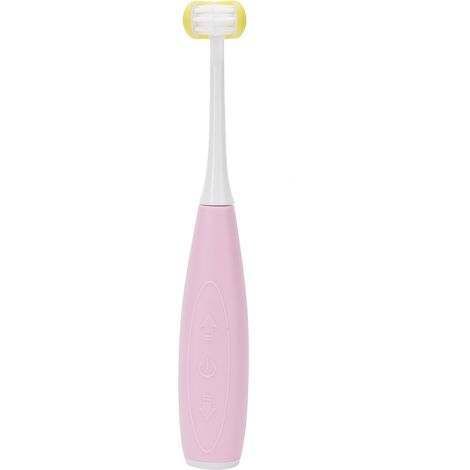 Brosse à dents sonique pour enfants, rechargeable par USB, pour les enfants de plus de 3 ans, rose et jaune (1/5)