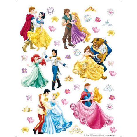 36 Stickers géant Prince et Princesse Disney