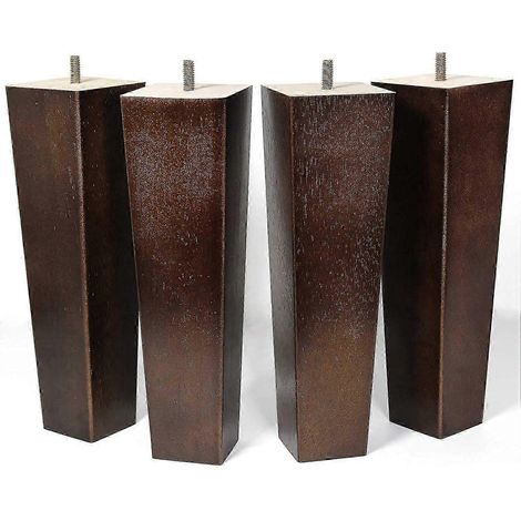 Pieds de canapé carrés en bois brun foncé de 2 pouces, ensemble de 4 pièces, 25,40 cm (1/5)